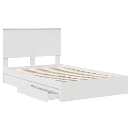 Opslag bed met hoofdeinde Wit 120 x 190 cm Bewerkt hout