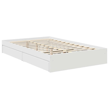 Opslag bed met hoofdeinde Wit 120 x 190 cm Bewerkt hout