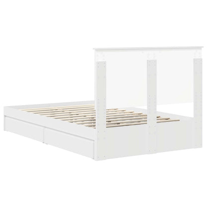 Opslag bed met hoofdeinde Wit 120 x 190 cm Bewerkt hout
