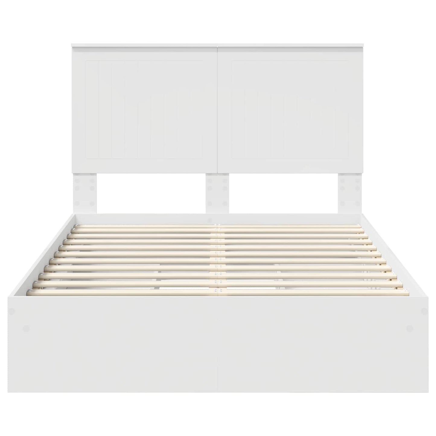 Opslag bed met hoofdeinde Wit 120 x 190 cm Bewerkt hout