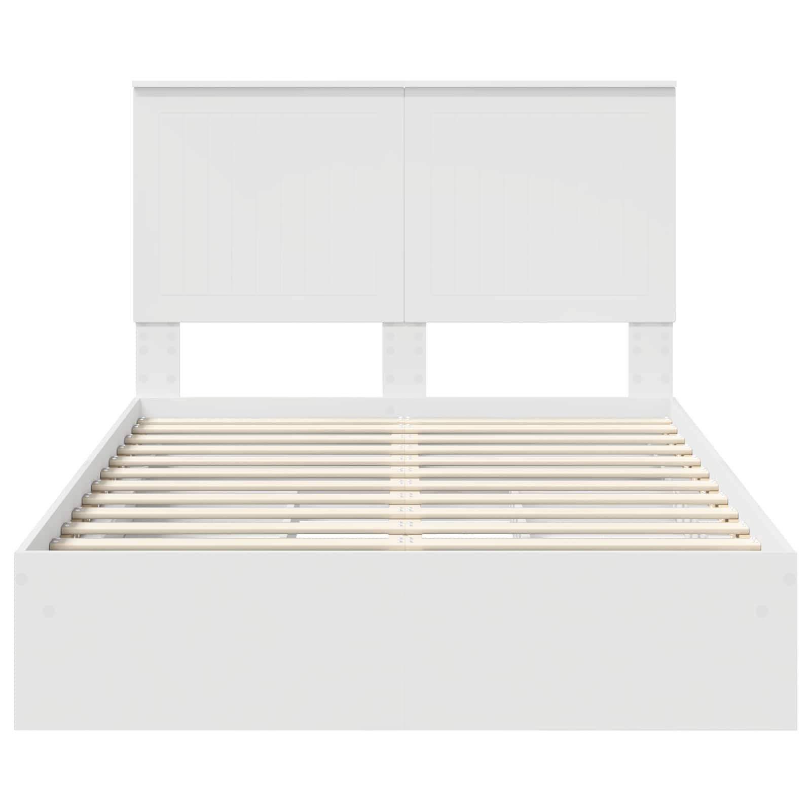 Opslag bed met hoofdeinde Wit 120 x 190 cm Bewerkt hout