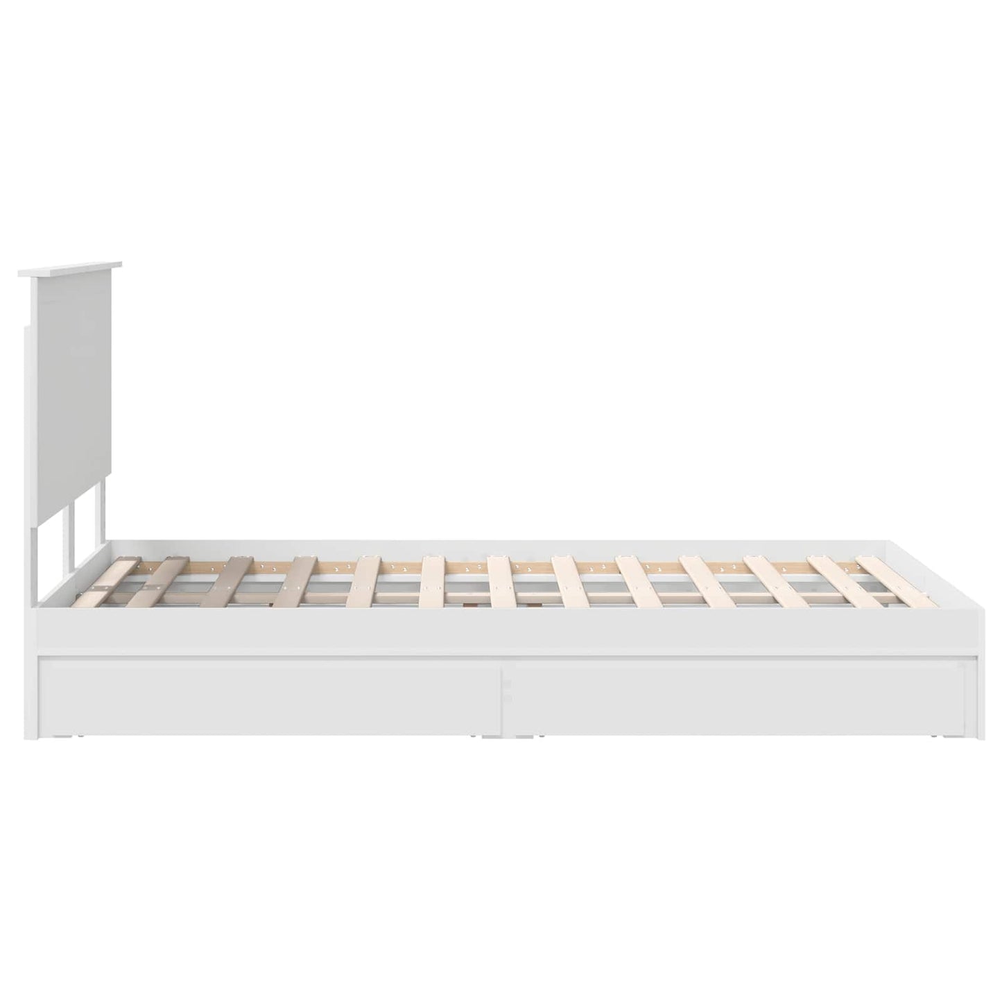 Opslag bed met hoofdeinde Wit 120 x 190 cm Bewerkt hout