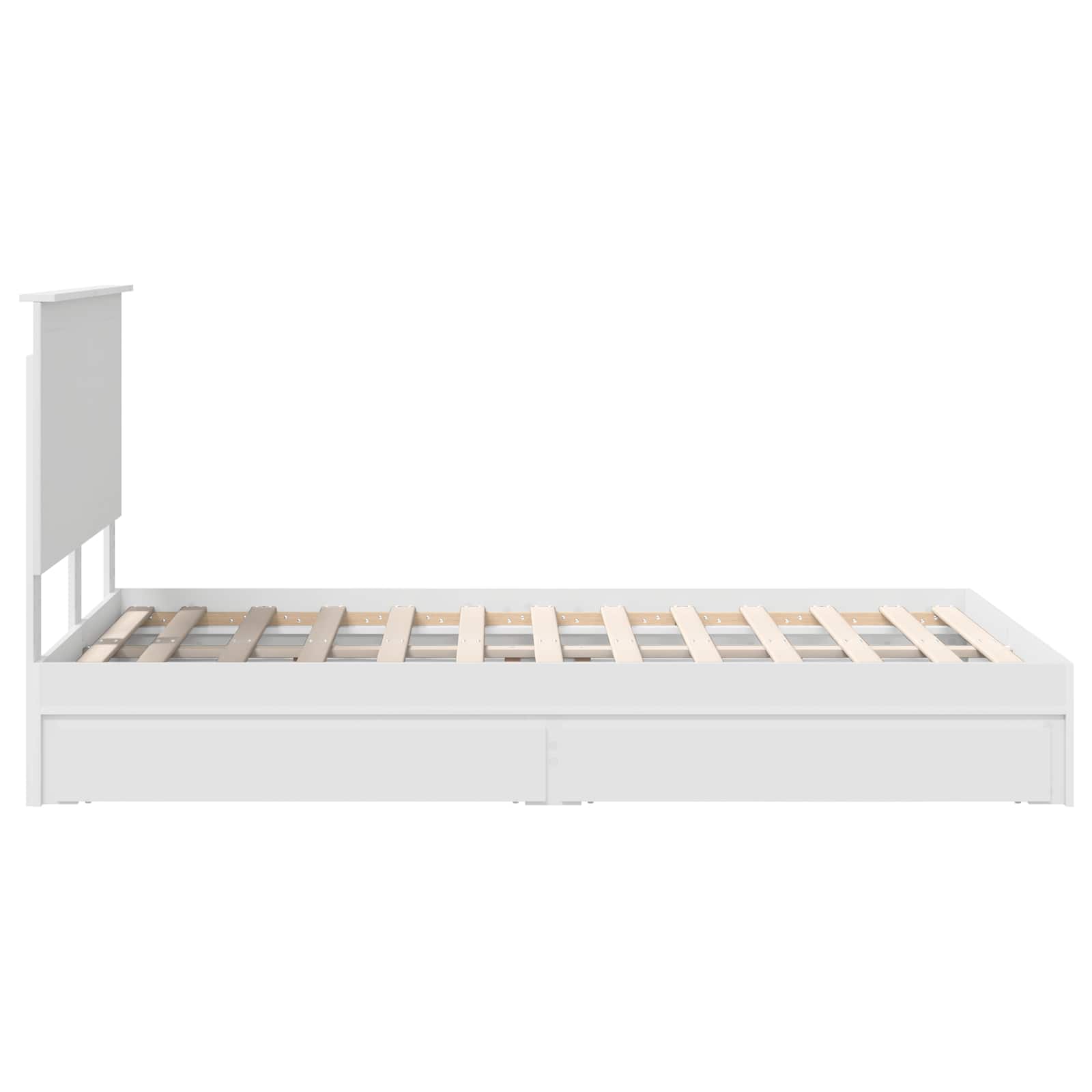 Opslag bed met hoofdeinde Wit 120 x 190 cm Bewerkt hout