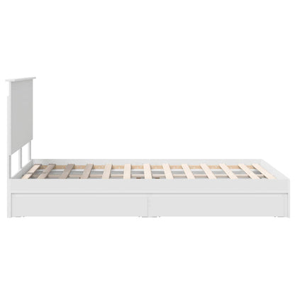 Opslag bed met hoofdeinde Wit 120 x 190 cm Bewerkt hout