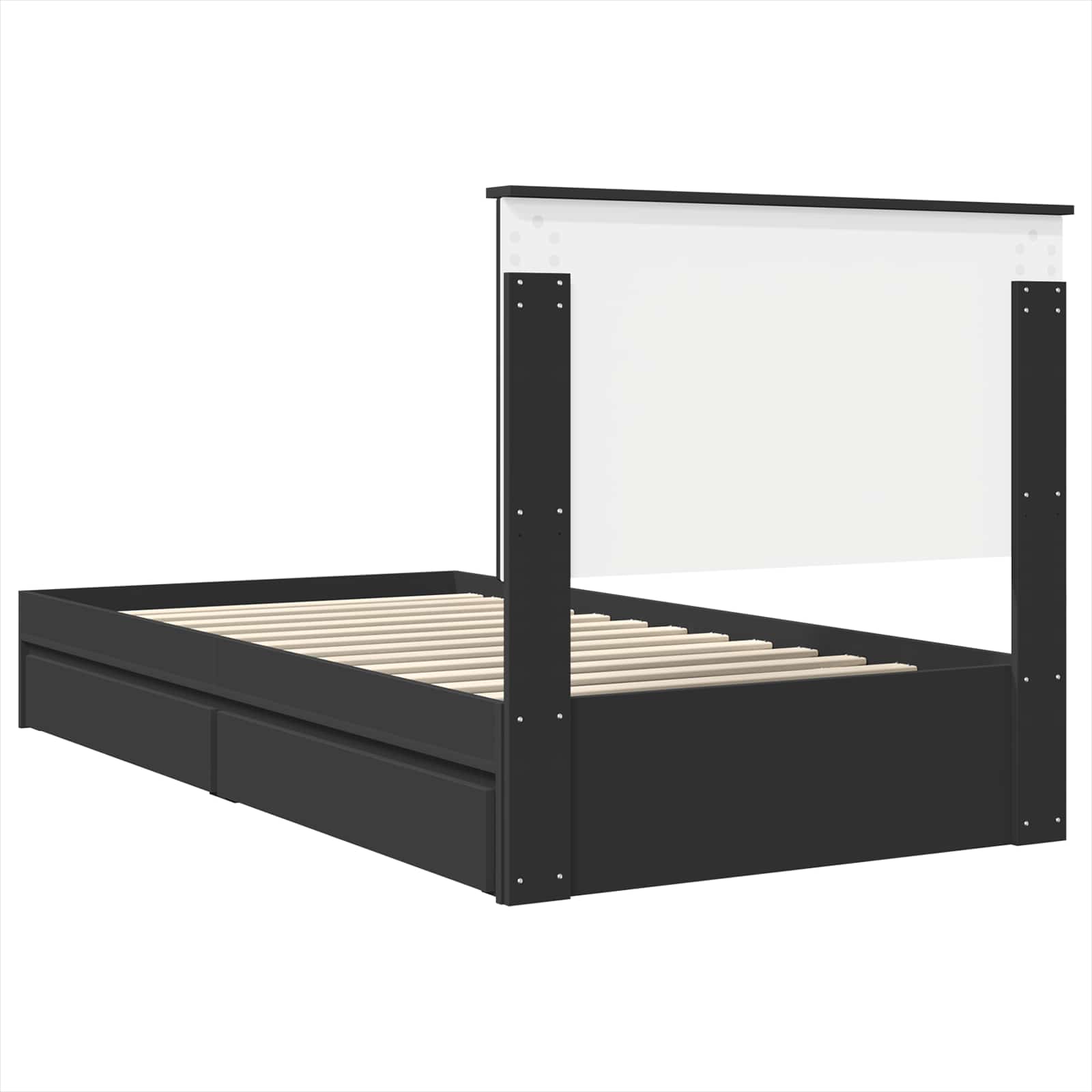 Opslag bed met hoofdeinde Zwart 100 x 200 cm Bewerkt hout