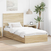 Opslagbed 100x200 cm Sonoma eiken bewerkt hout