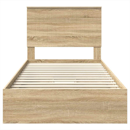 Opslag bed met lade Sonoma Eiken 100 x 200 cm Bewerkt hout