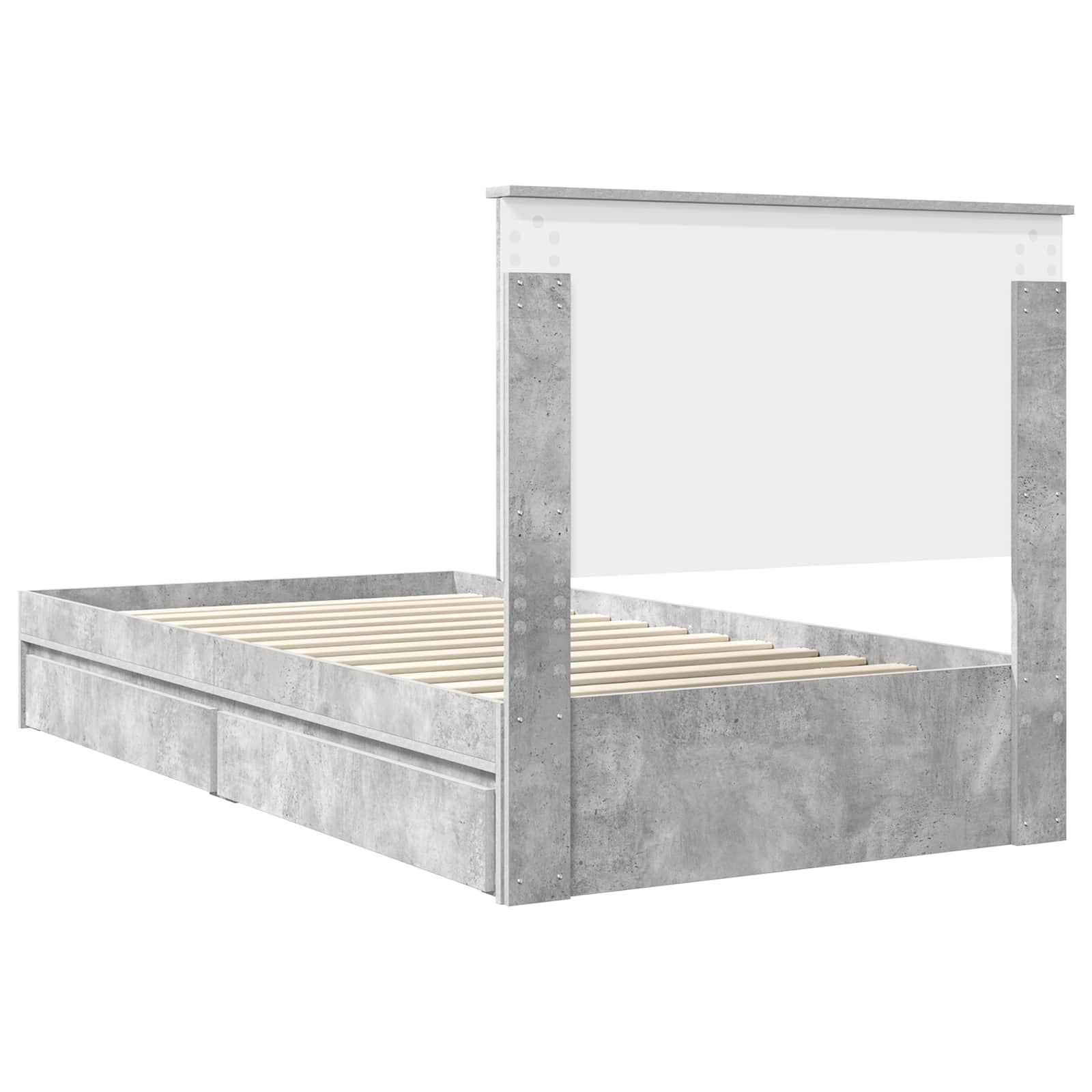 Opslag bed met hoofdeinde Beton Grijs 100 x 200 cm Bewerkt hout