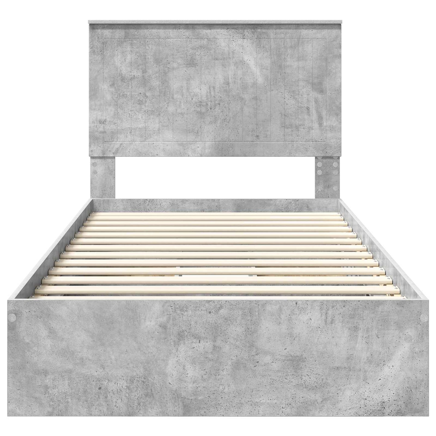 Opslag bed met hoofdeinde Beton Grijs 100 x 200 cm Bewerkt hout