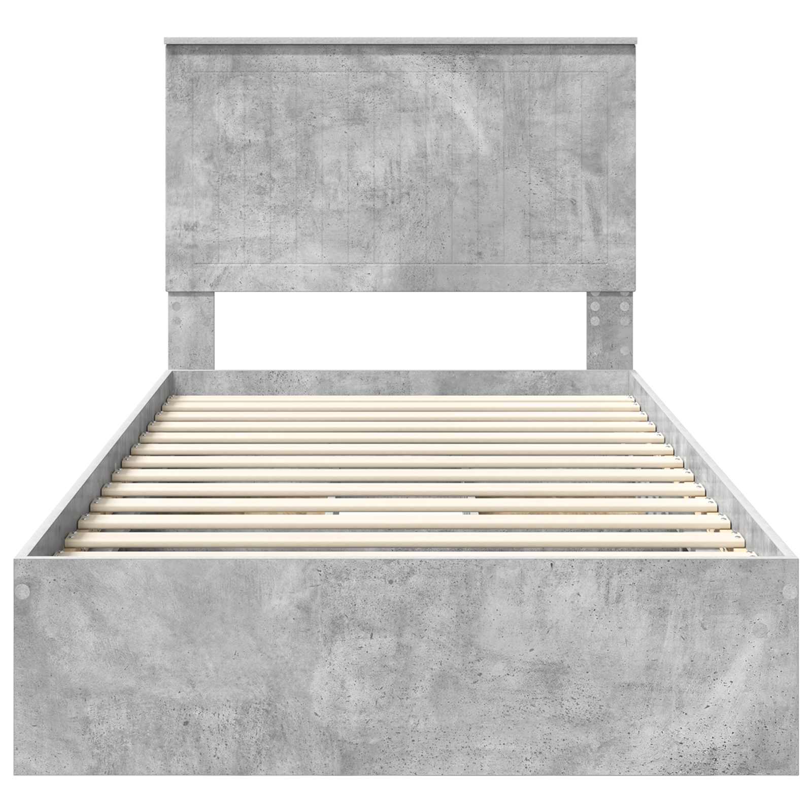 Opslag bed met hoofdeinde Beton Grijs 100 x 200 cm Bewerkt hout