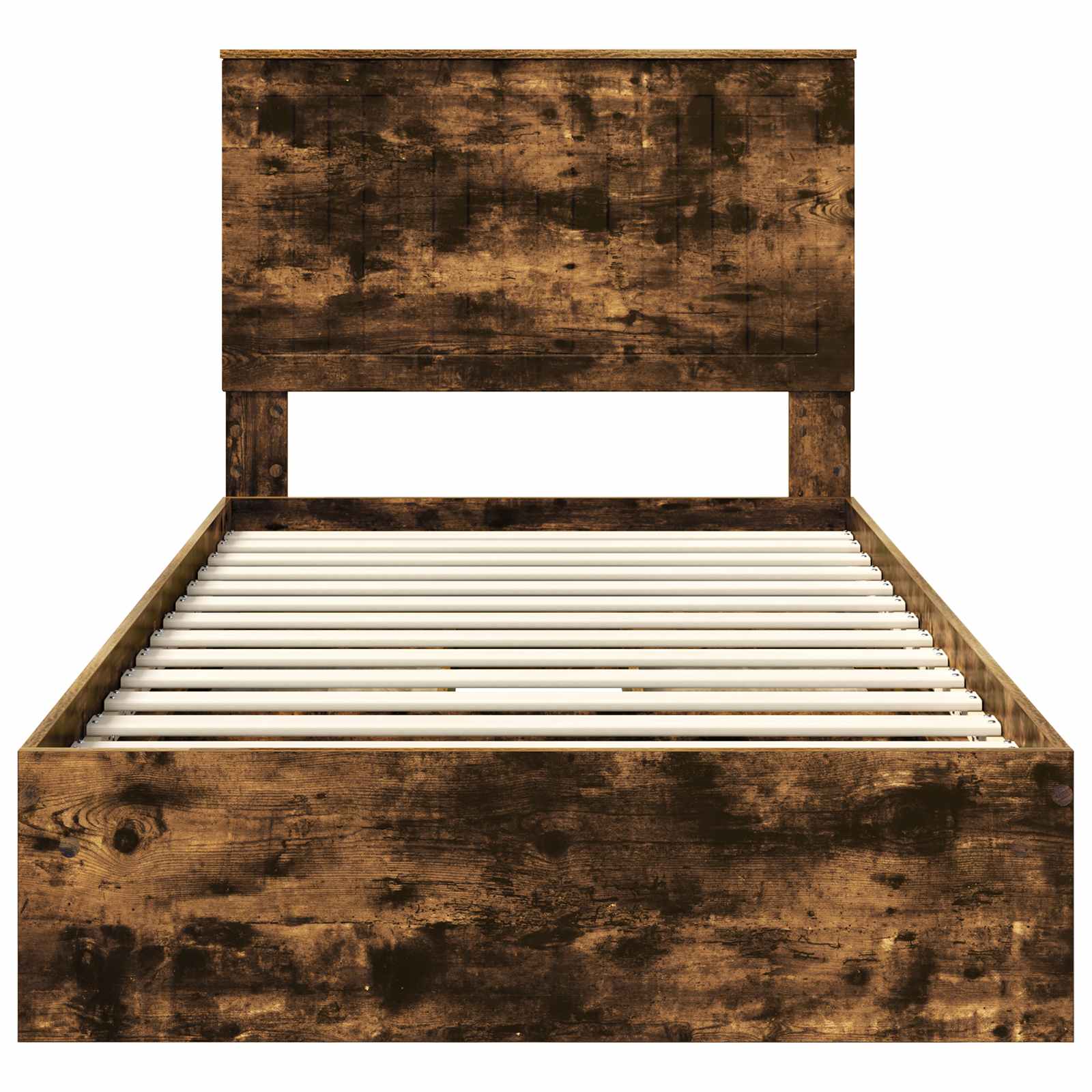 Opslag bed met lade Gerookt eiken 100 x 200 cm Bewerkt hout