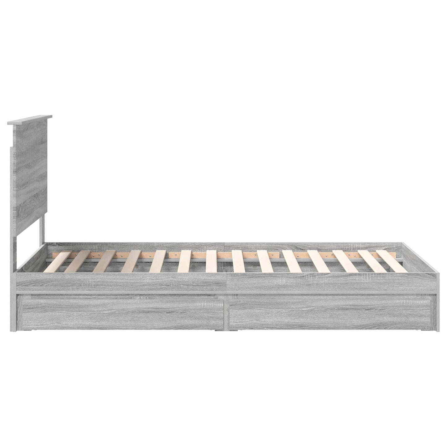Opslag bed met lade Grijs Sonoma 100 x 200 cm Bewerkt hout