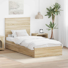 Opslag bed met hoofdeinde Sonoma Eiken 90 x 190 cm Bewerkt hout