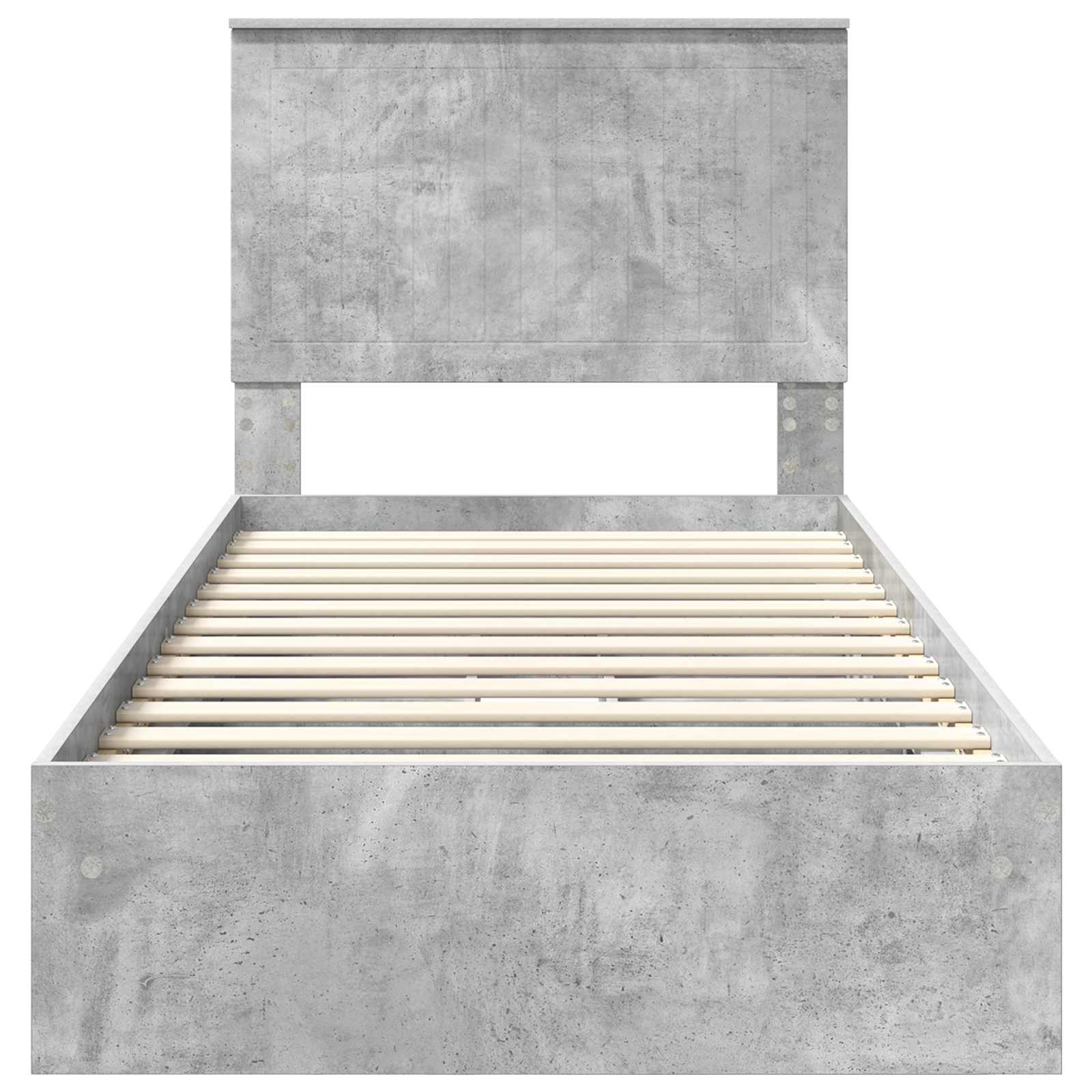 Opslag bed met hoofdeinde Beton Grijs 90 x 190 cm Bewerkt hout