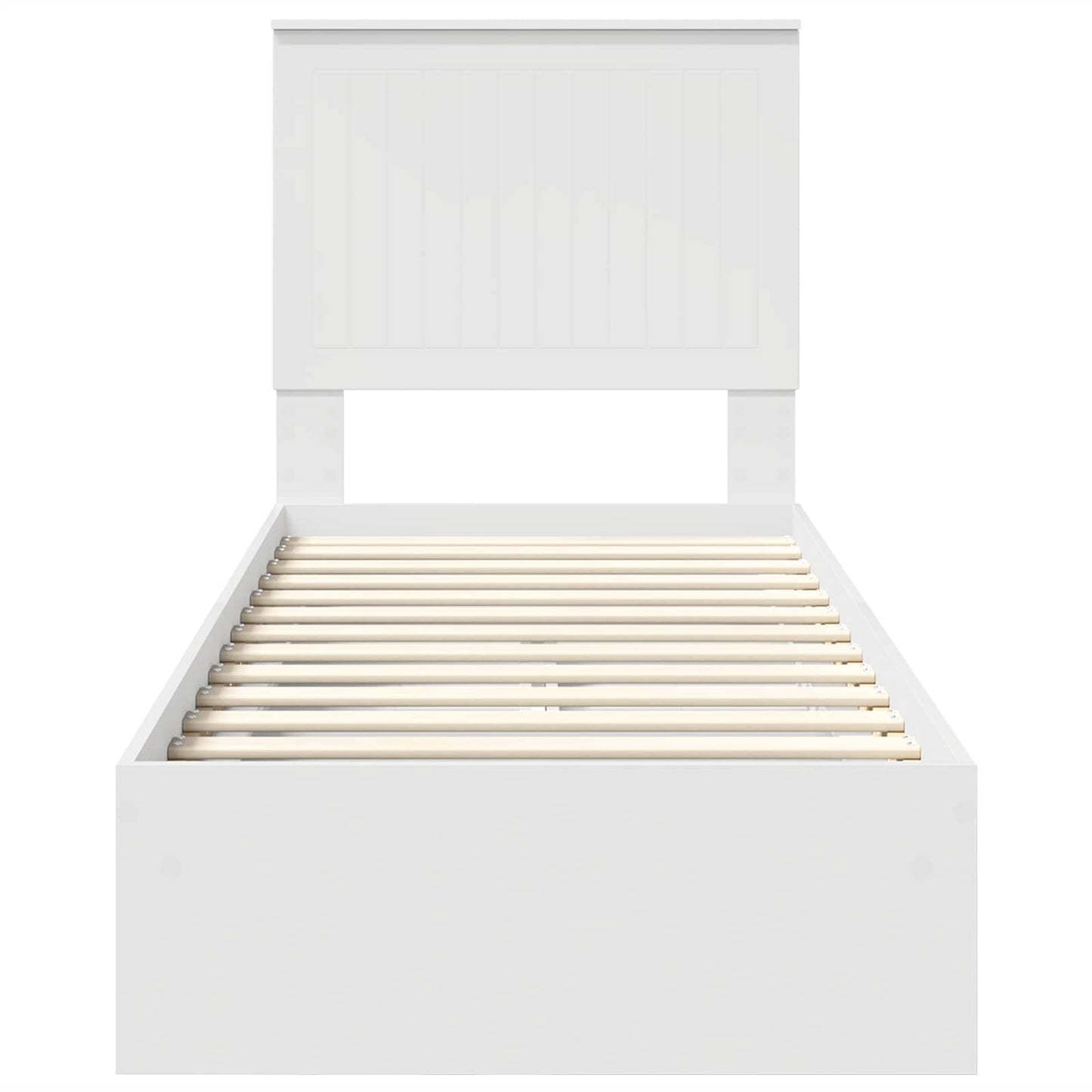 Opslag bed met hoofdeinde met lade Wit 75 x 190 cm Bewerkt hout