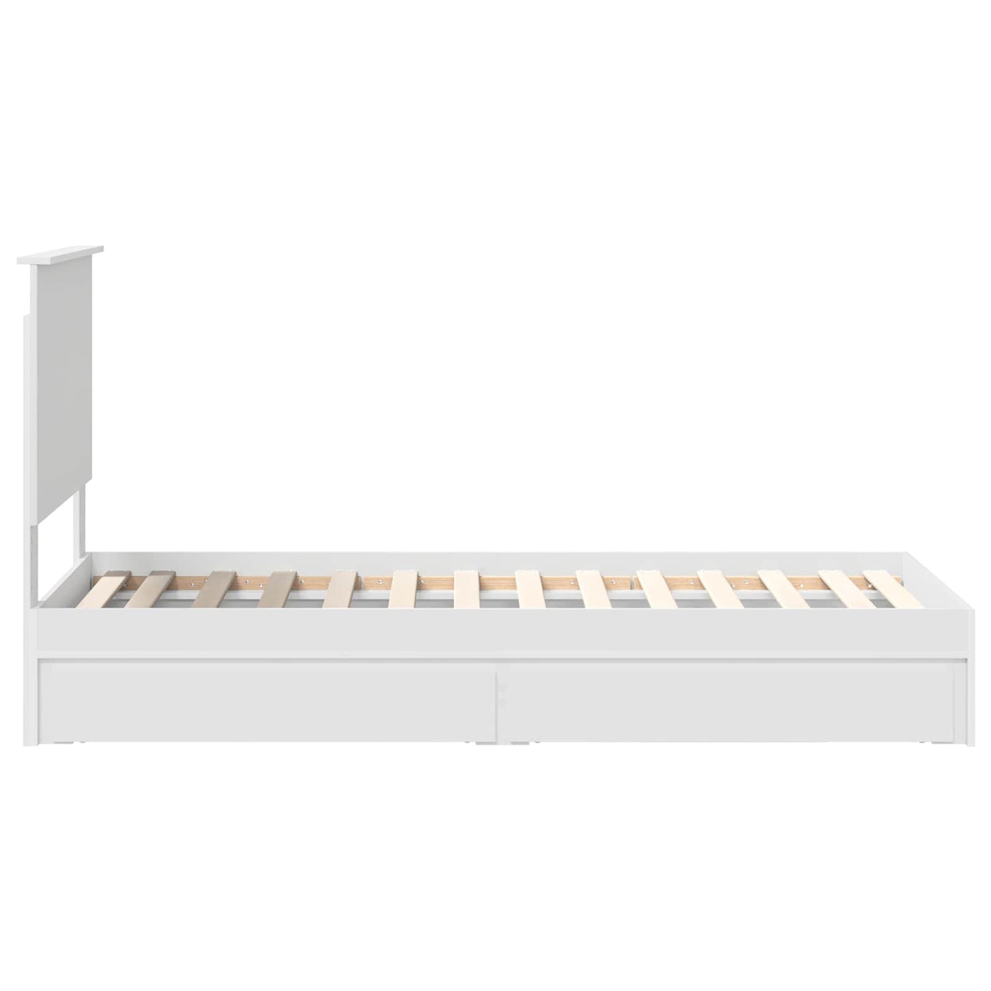 Opslag bed met hoofdeinde met lade Wit 75 x 190 cm Bewerkt hout