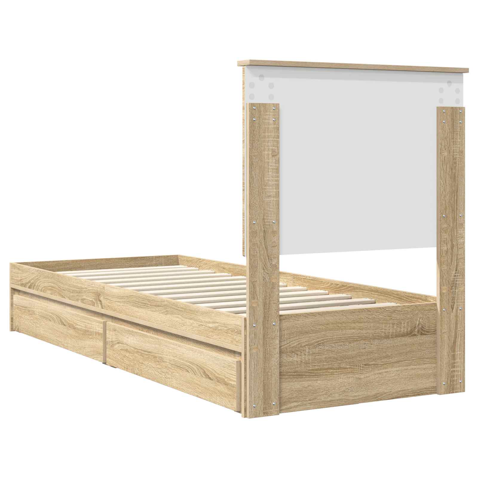 Opslag bed met hoofdeinde Sonoma Eiken 75 x 190 cm Bewerkt hout