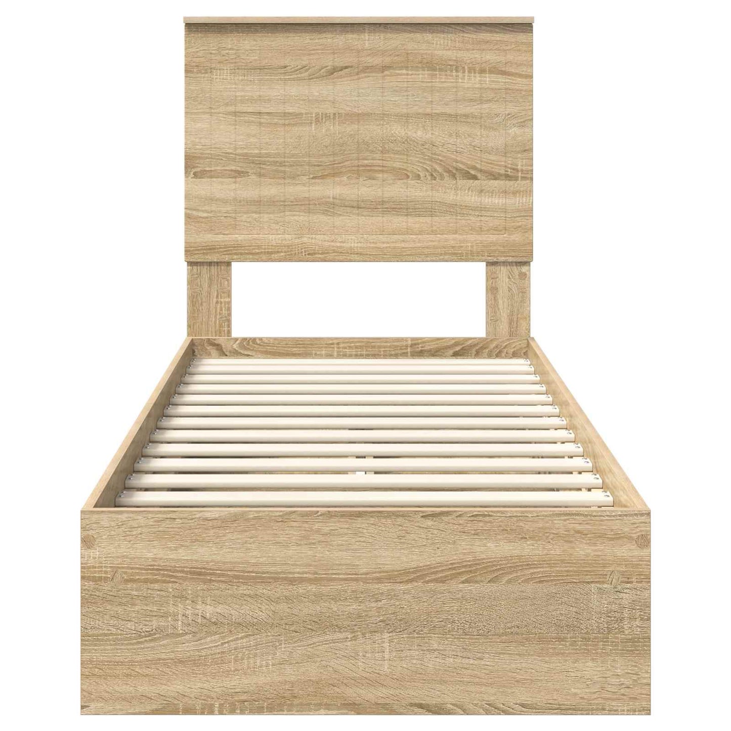 Opslag bed met hoofdeinde Sonoma Eiken 75 x 190 cm Bewerkt hout