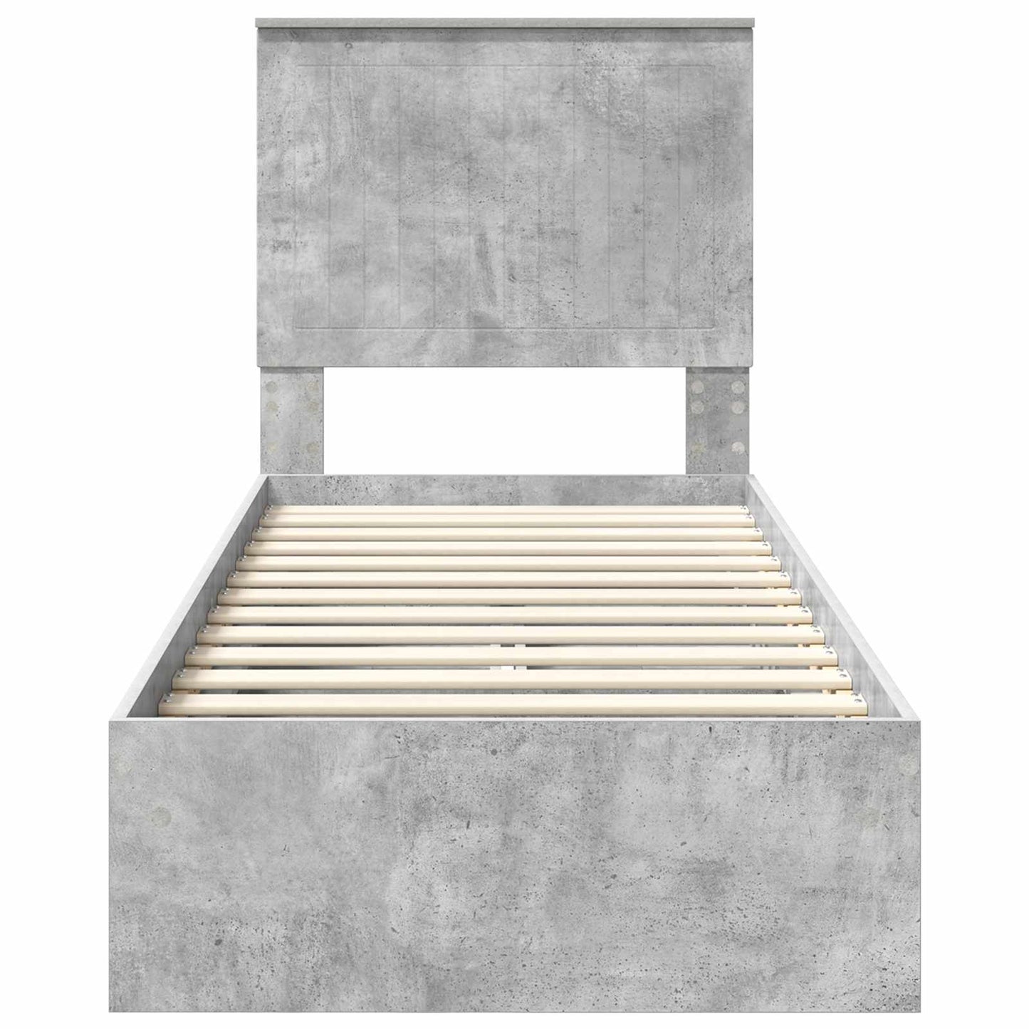 Opslag bed met hoofdeinde Beton Grijs 75 x 190 cm Bewerkt hout