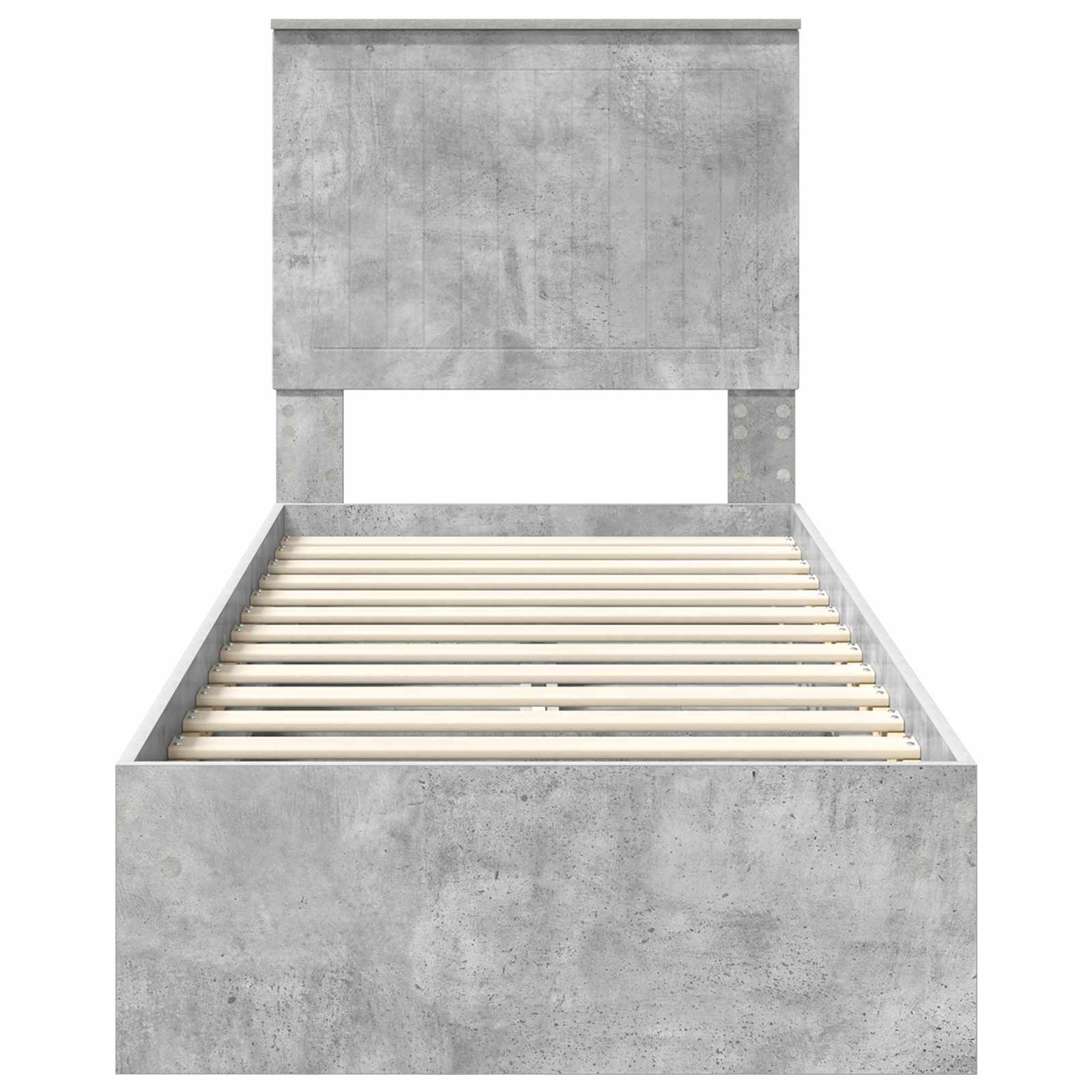 Opslag bed met hoofdeinde Beton Grijs 75 x 190 cm Bewerkt hout