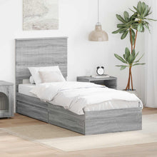 Opslag bed met hoofdeinde Grijs Sonoma 75 x 190 cm Bewerkt hout