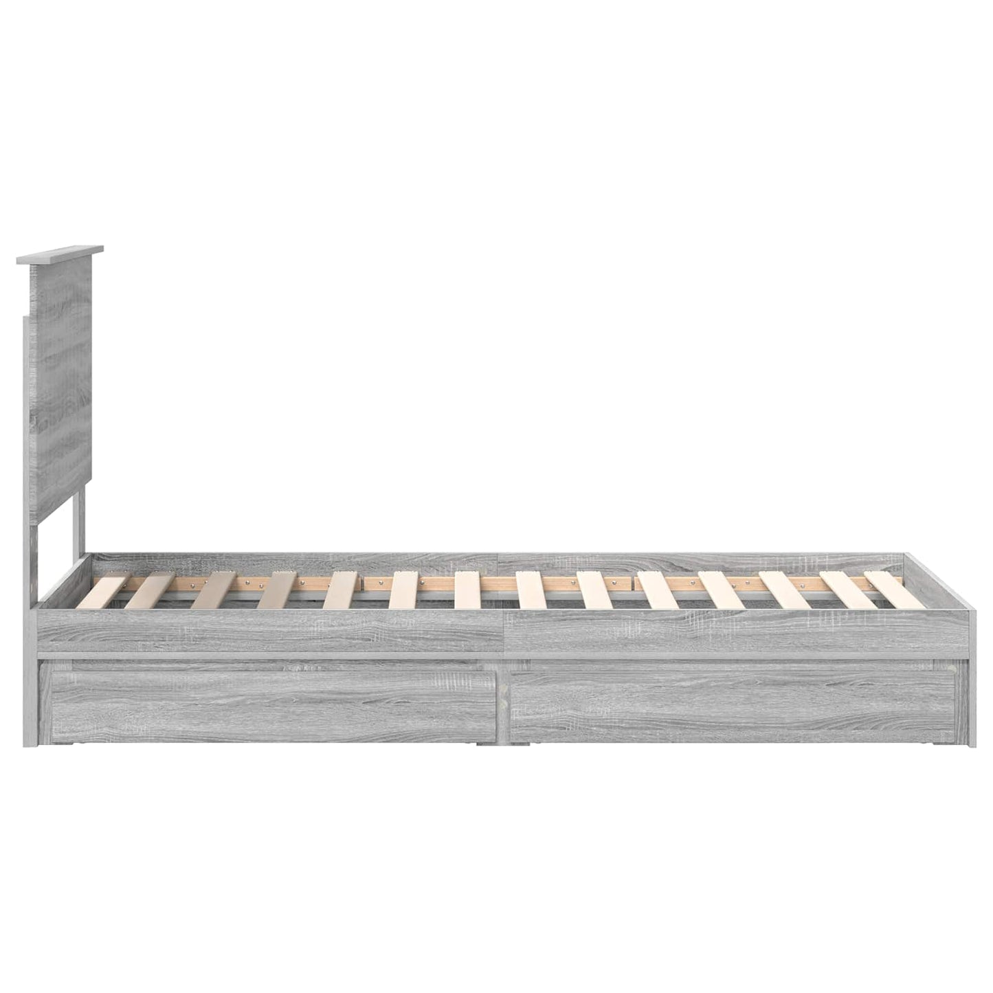 Opslag bed met hoofdeinde Grijs Sonoma 75 x 190 cm Bewerkt hout