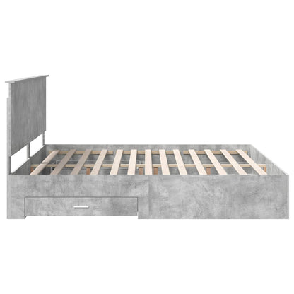 Bedframe met hoofdeinde Beton Grijs 200 x 200 cm Bewerkt hout