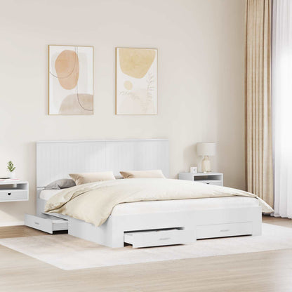 Bedframe met hoofdeinde met lade Wit 180 x 200 cm Bewerkt hout