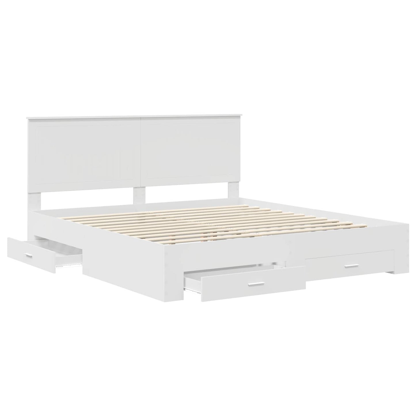 Bedframe met hoofdeinde met lade Wit 180 x 200 cm Bewerkt hout