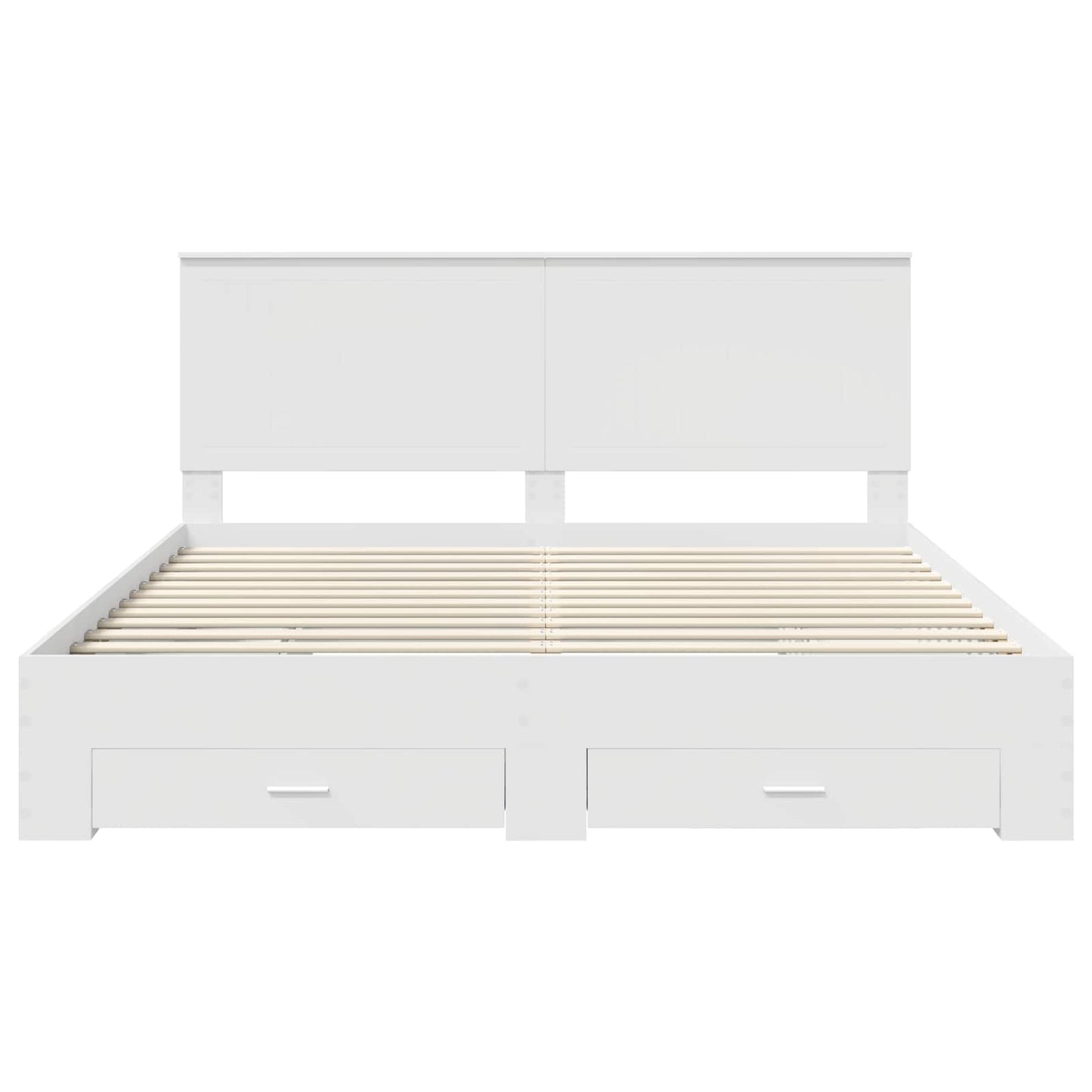 Bedframe met hoofdeinde met lade Wit 180 x 200 cm Bewerkt hout
