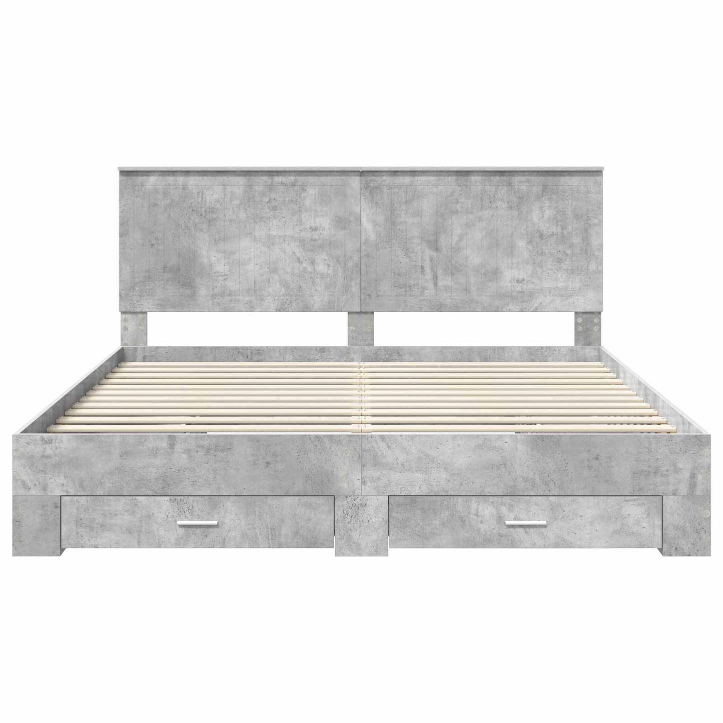 Bedframe met hoofdeinde Beton Grijs 180 x 200 cm Bewerkt hout