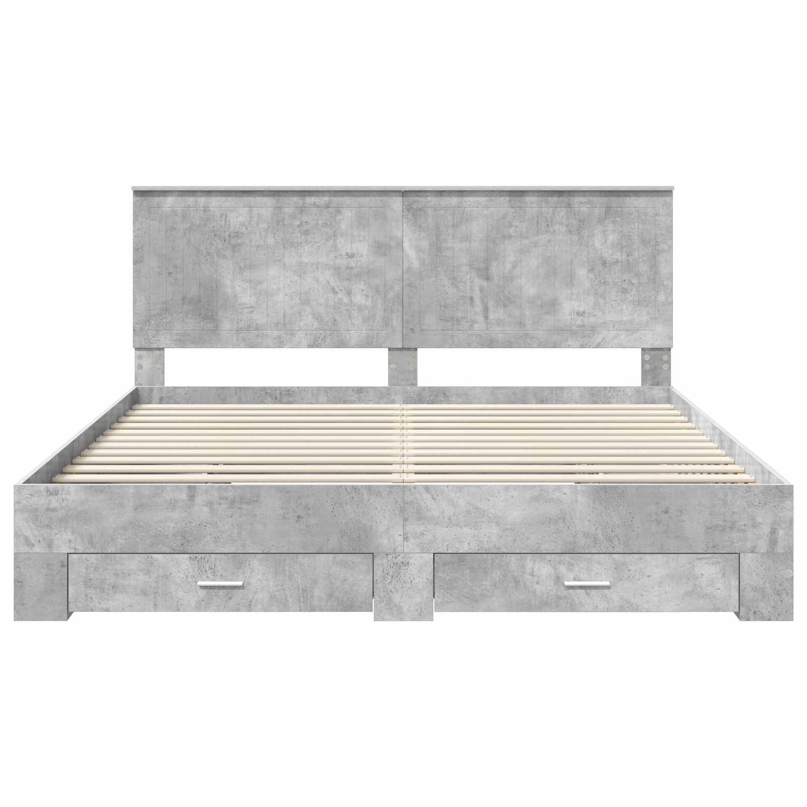 Bedframe met hoofdeinde Beton Grijs 180 x 200 cm Bewerkt hout