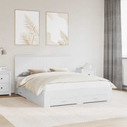 Bedframe 160x200 cm wit met lade en hoofdeinde
