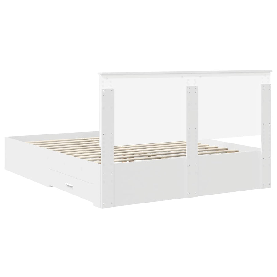 Bedframe met hoofdeinde met lade Wit 160 x 200 cm Bewerkt hout