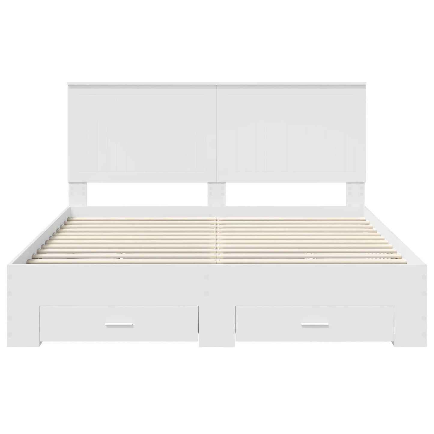 Bedframe met hoofdeinde met lade Wit 160 x 200 cm Bewerkt hout