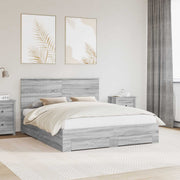 Bedframe 160x200 cm grijs sonoma met hoofdeinde