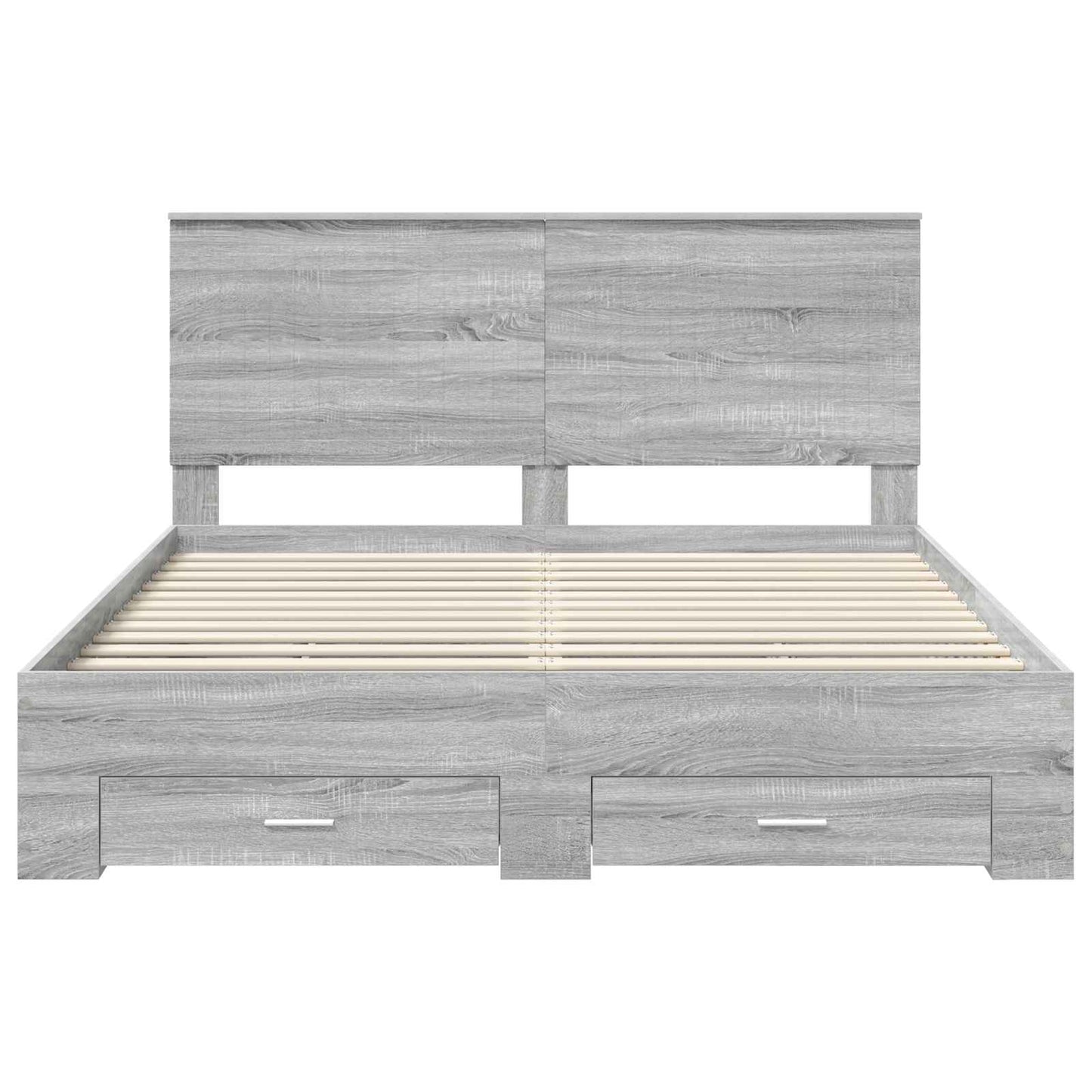 Bedframe met hoofdeinde Grijs Sonoma 160 x 200 cm Bewerkt hout