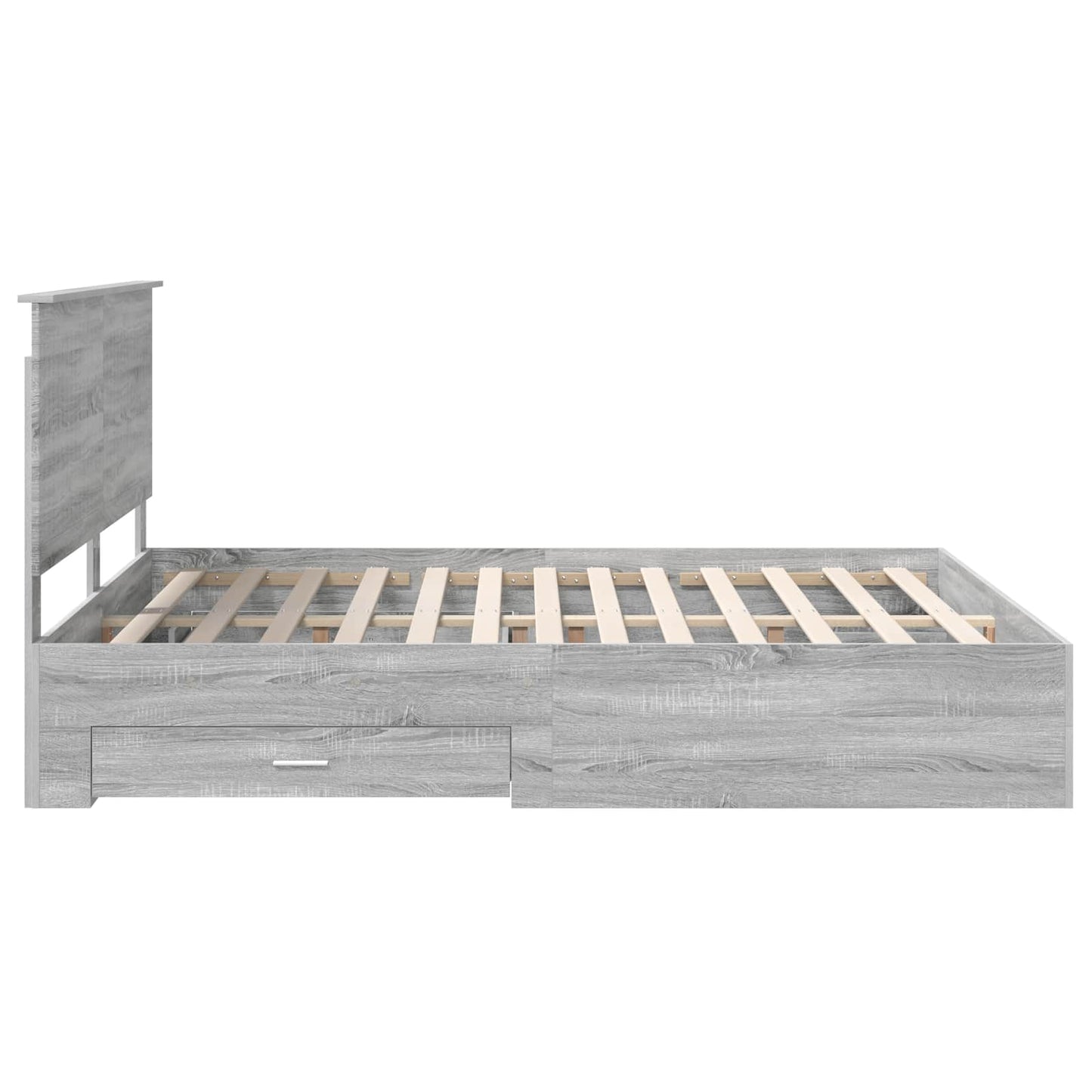 Bedframe met hoofdeinde Grijs Sonoma 160 x 200 cm Bewerkt hout