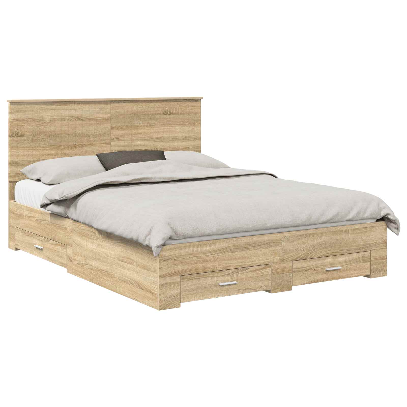 Bedframe met hoofdeinde Sonoma Eiken 150 x 200 cm Bewerkt hout