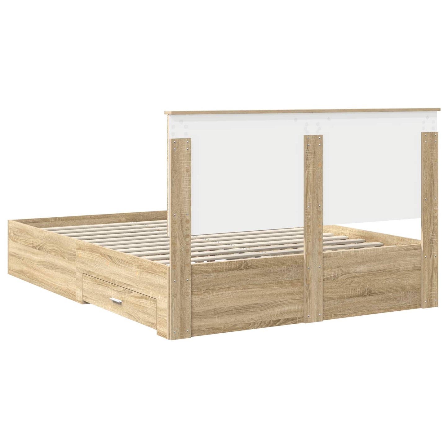 Bedframe met hoofdeinde Sonoma Eiken 150 x 200 cm Bewerkt hout