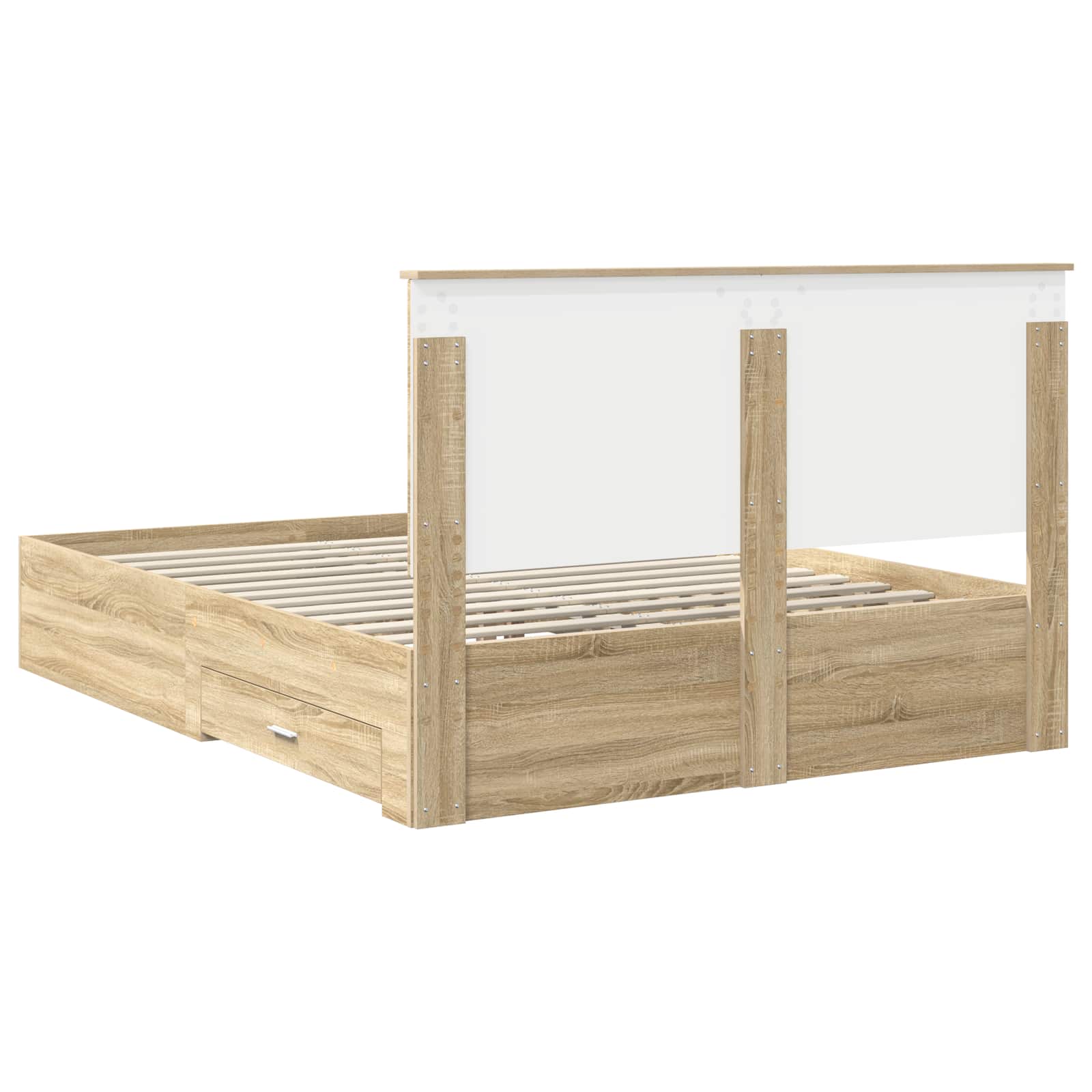 Bedframe met hoofdeinde Sonoma Eiken 150 x 200 cm Bewerkt hout