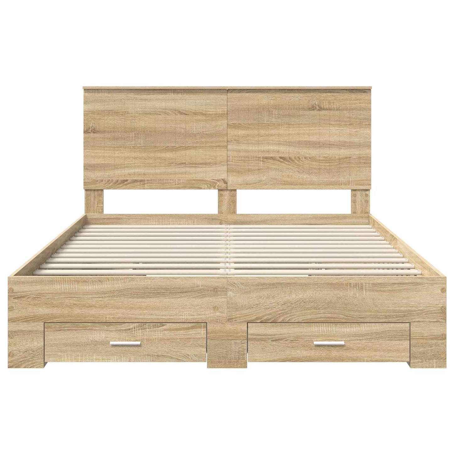 Bedframe met hoofdeinde Sonoma Eiken 150 x 200 cm Bewerkt hout