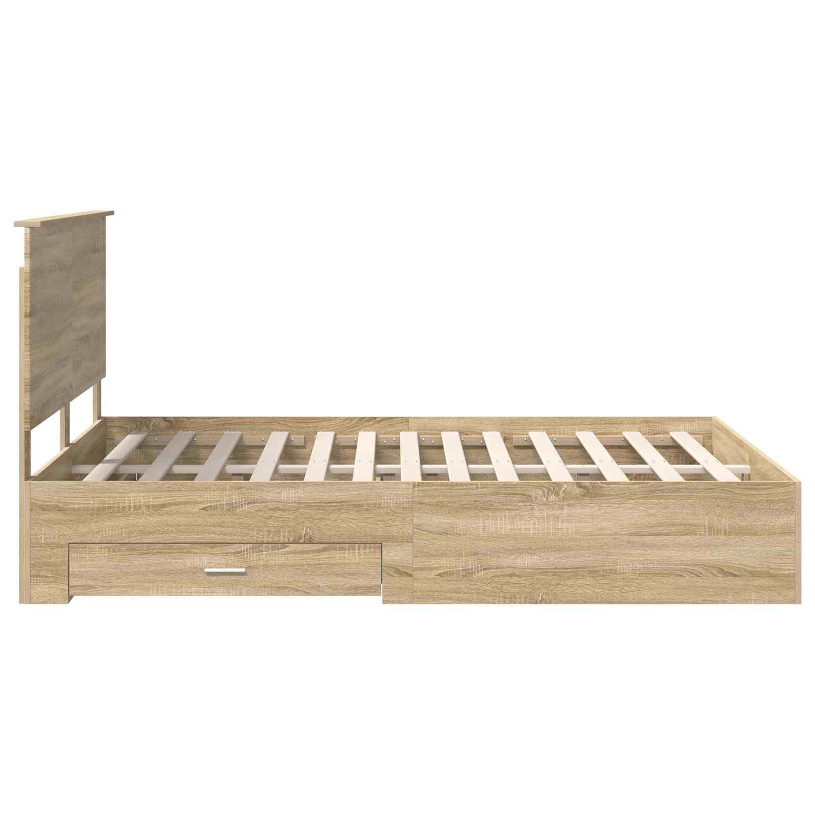 Bedframe met hoofdeinde Sonoma Eiken 150 x 200 cm Bewerkt hout