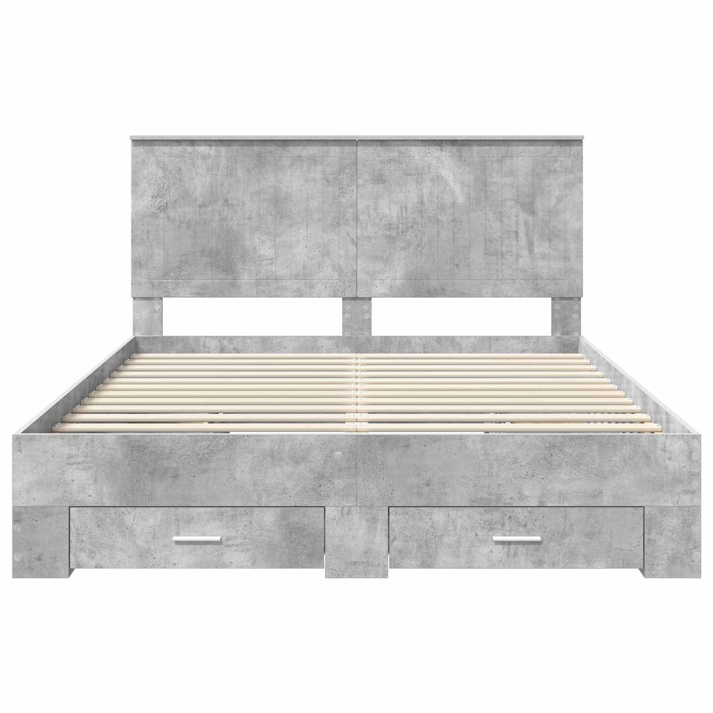Bedframe met hoofdeinde Beton Grijs 150 x 200 cm Bewerkt hout