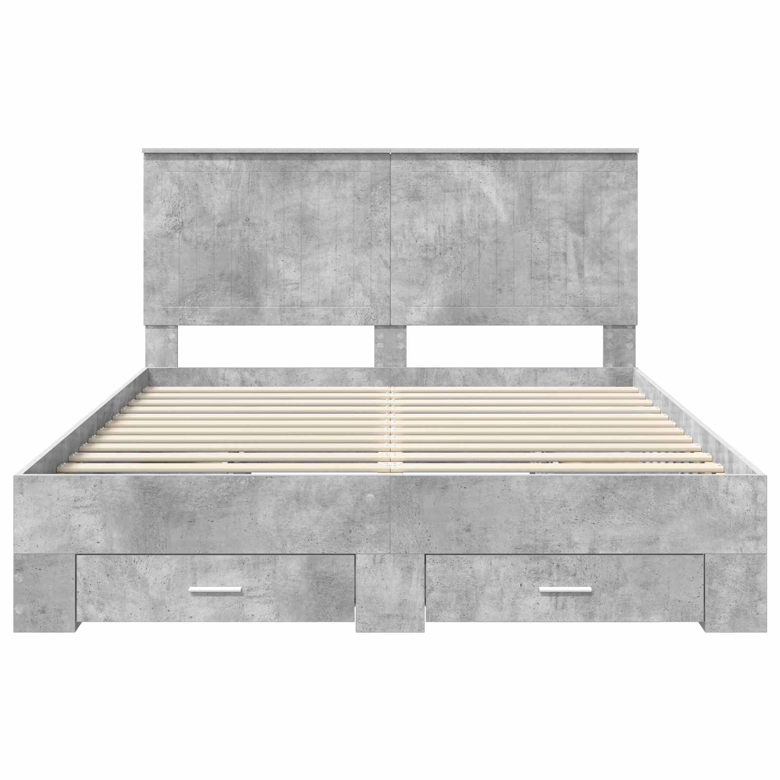 Bedframe met hoofdeinde Beton Grijs 150 x 200 cm Bewerkt hout