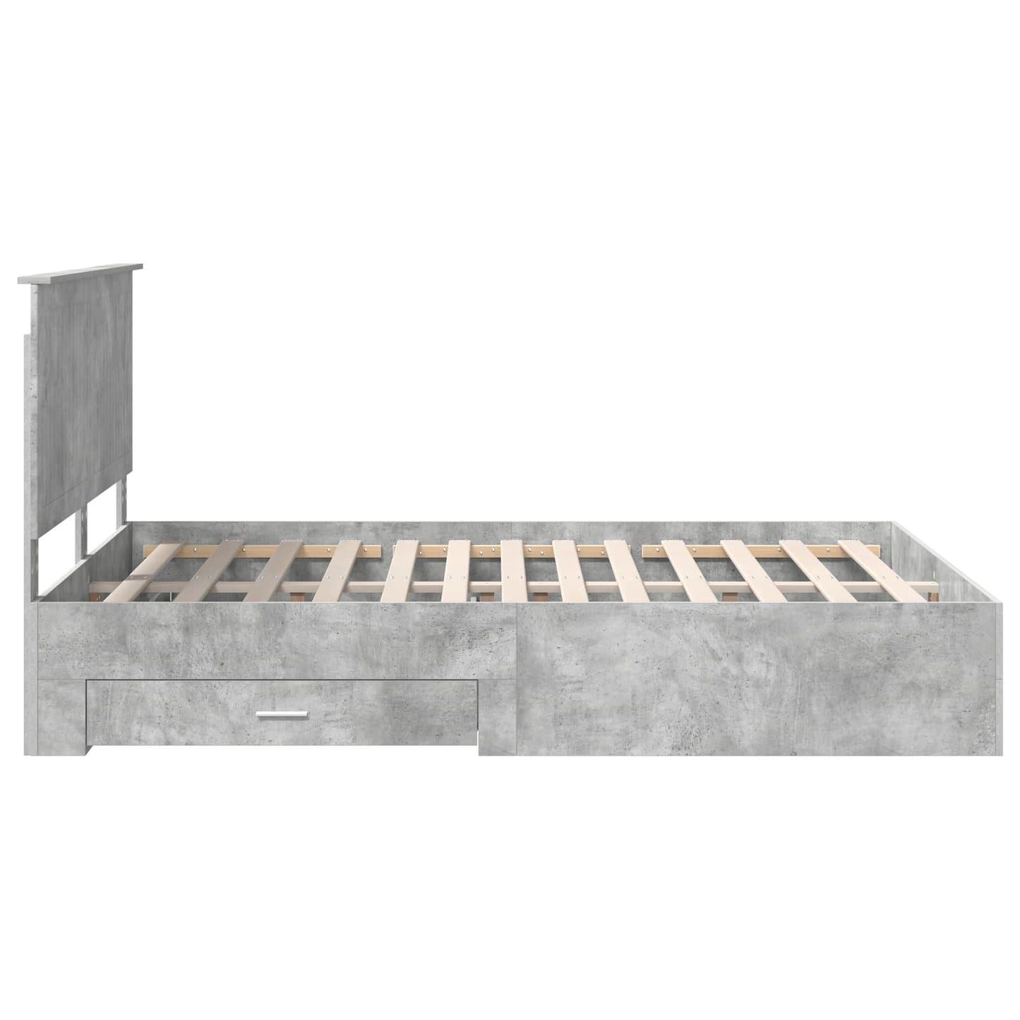 Bedframe met hoofdeinde Beton Grijs 150 x 200 cm Bewerkt hout