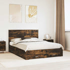 Bed frame with headboard Smoked oak 150 x 200 cm Engineered wood