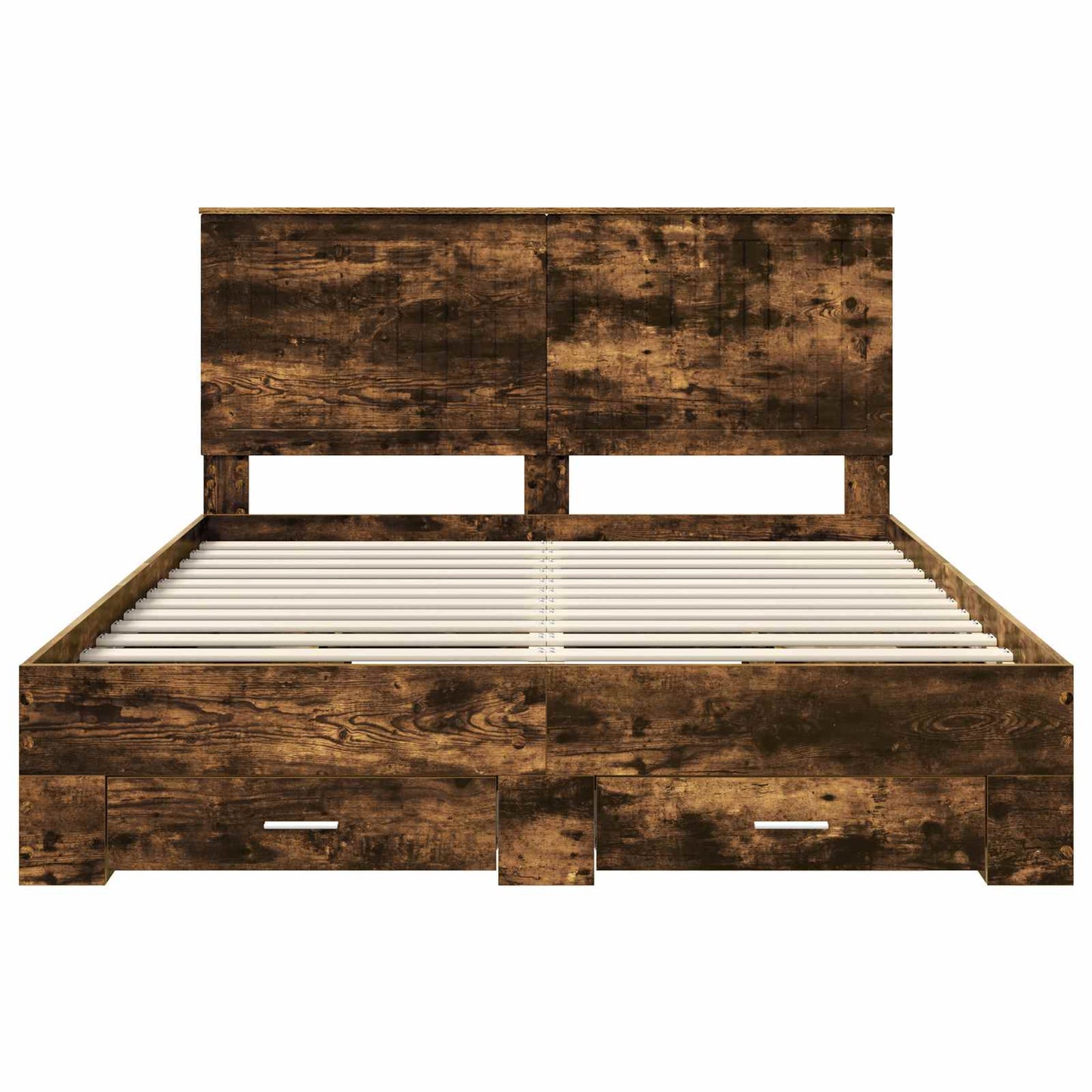 Bedframe met hoofdeinde Gerookt eiken 150 x 200 cm Bewerkt hout