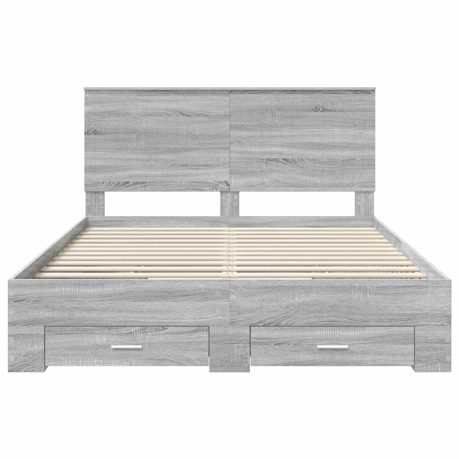 Bedframe met hoofdeinde Grijs Sonoma 150 x 200 cm Bewerkt hout