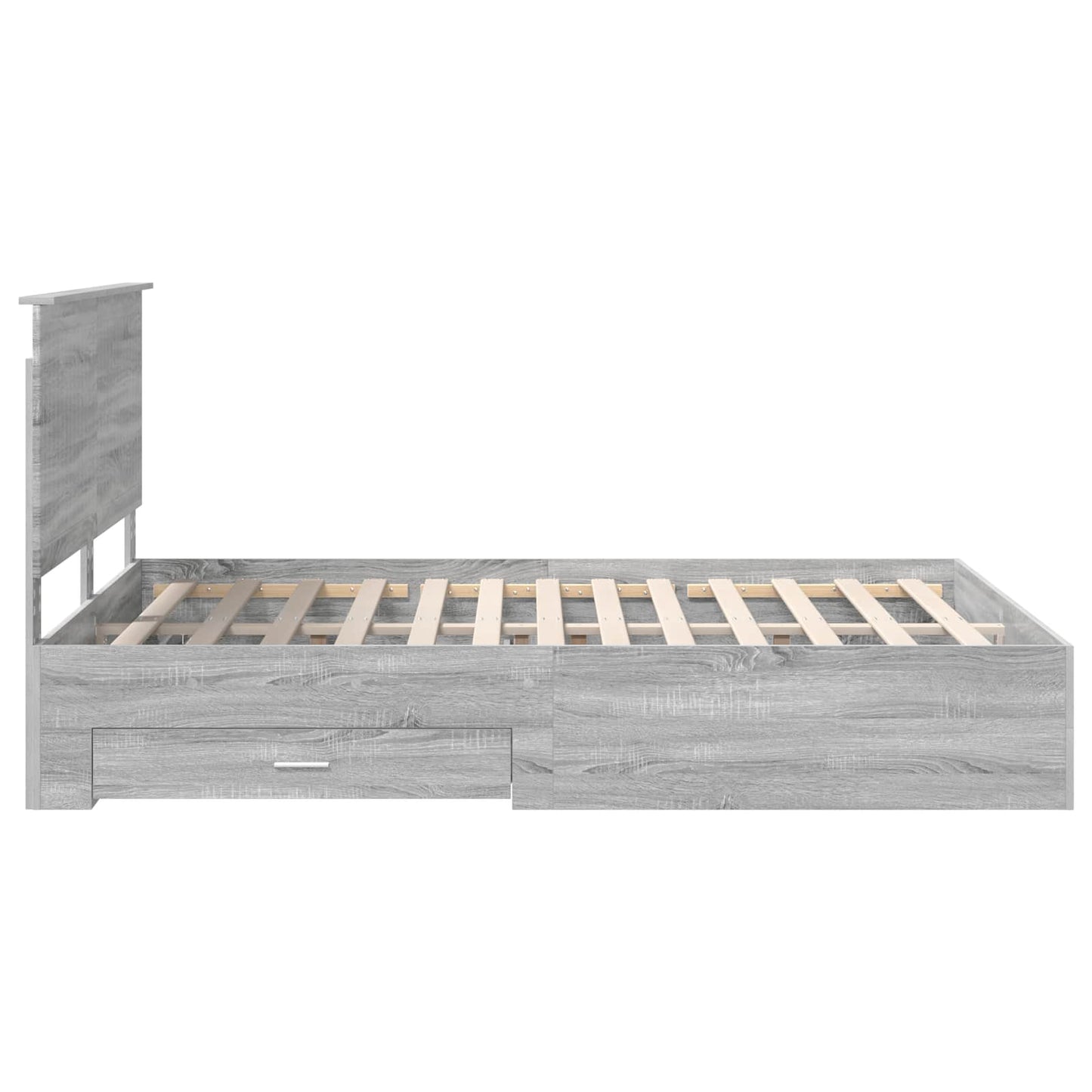 Bedframe met hoofdeinde Grijs Sonoma 150 x 200 cm Bewerkt hout
